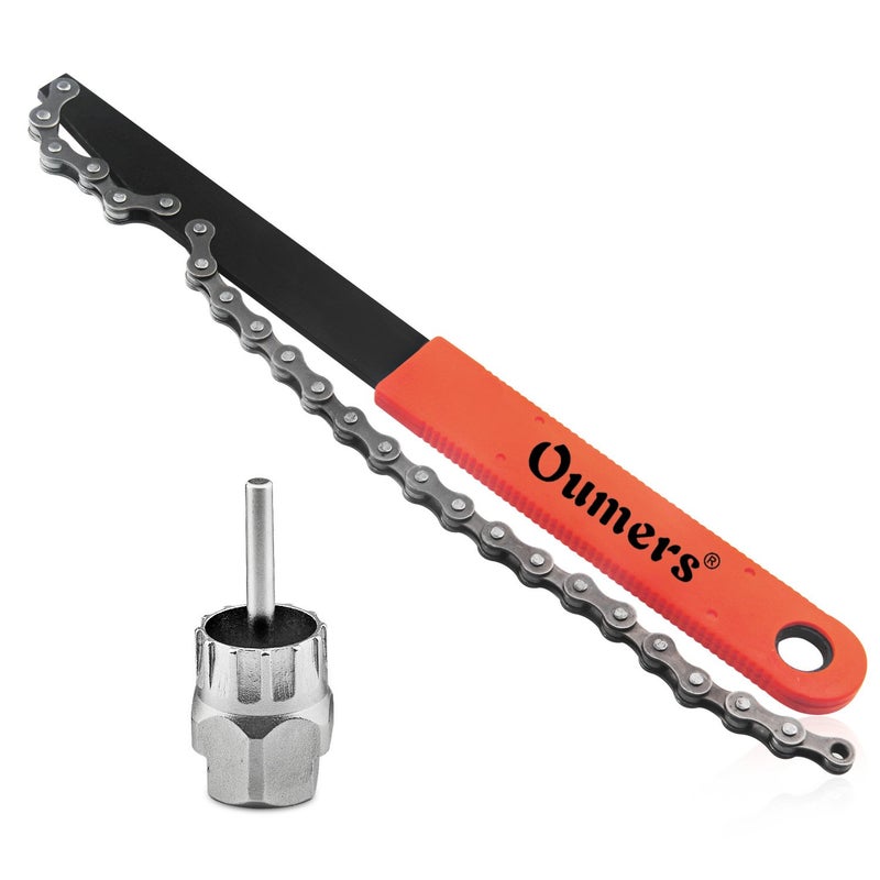 Oumers Bike Chain Tools Kit, Cassette Removal Tool Sprocket Remover Kit/Chain Whip and Cassette/Rotor Lockring Removal Tool with Guide Pin - Image 2